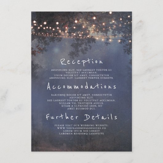 Carte D'accompagnement Branches rustiques et feux Détails du Mariage Insé (Devant)