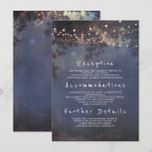 Carte D'accompagnement Branches rustiques et feux Détails du Mariage Insé (Devant / Derrière)