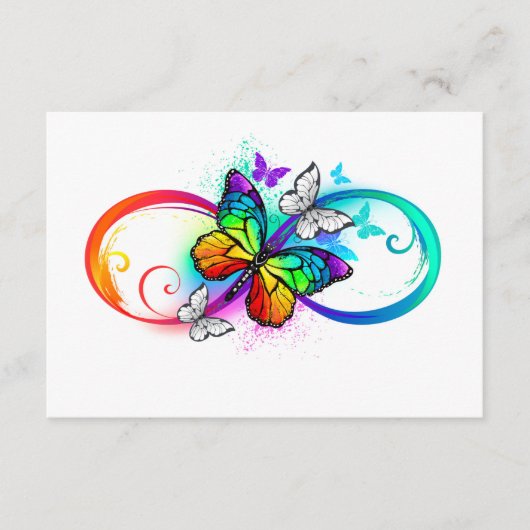 Carte D'accompagnement Bright infinity with rainbow butterfly (Devant)