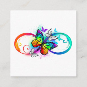 Carte D'accompagnement Bright infinity with rainbow butterfly