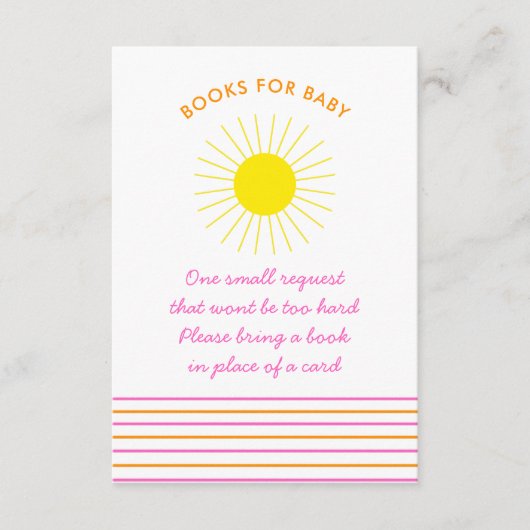 Carte D'accompagnement Bright Neon Sunshine Stripes Livres Sunny pour béb (Devant)