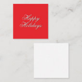 Carte D'accompagnement Bright Red Plain Elegant Happy Holidays Message (Devant / Derrière)