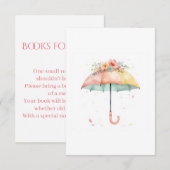 Carte D'accompagnement Bring a Book Floral Umbrella Baby Sprinkle Insert (Devant / Derrière)