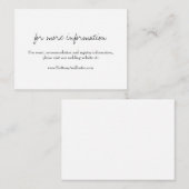 Carte D'accompagnement Brittany Modern White Calligraphy Mariage Website (Devant / Derrière)