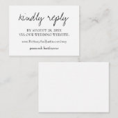 Carte D'accompagnement Brittany Moderne Calligraphie Site Mariage RSVP (Devant / Derrière)