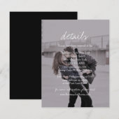 Carte D'accompagnement Brittany Simple Photo Détails Mariage (Devant / Derrière)