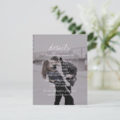 Carte D'accompagnement Brittany Simple Photo Détails Mariage (Debout devant)