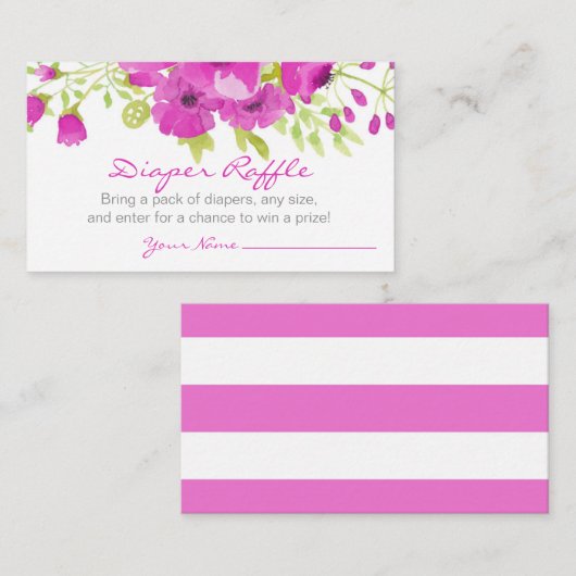 Carte D'accompagnement Broche à couches florales violettes (Devant / Derrière)