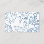 Carte D'accompagnement Brochure à café bleu Toile Raffle (Dos)