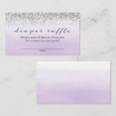 Carte D'accompagnement Brochure à couches de Baby shower violet et argent (Devant / Derrière)