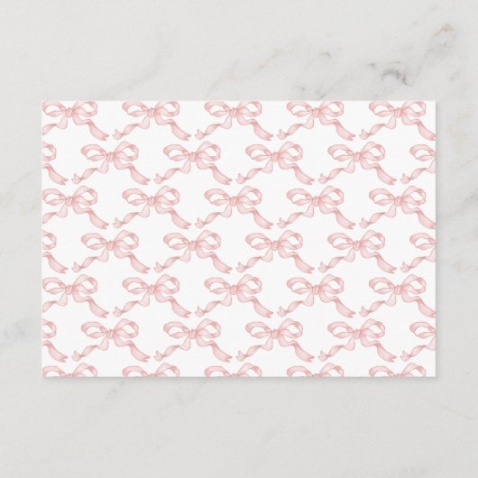 Carte D'accompagnement Brochure à ruban blanc pour chaudière rose blanche (Dos)