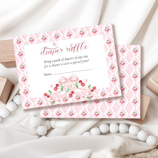 Carte D'accompagnement Brochure Baby shower cerise rose