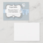 Carte D'accompagnement Brochure Chevron Elephant Baby Raffle (Devant / Derrière)