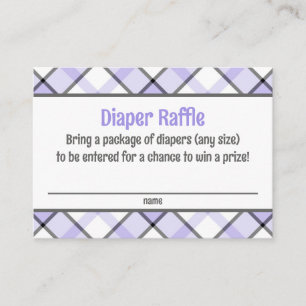 Carte D'accompagnement Brochure de Baby shower à couche violette et noire