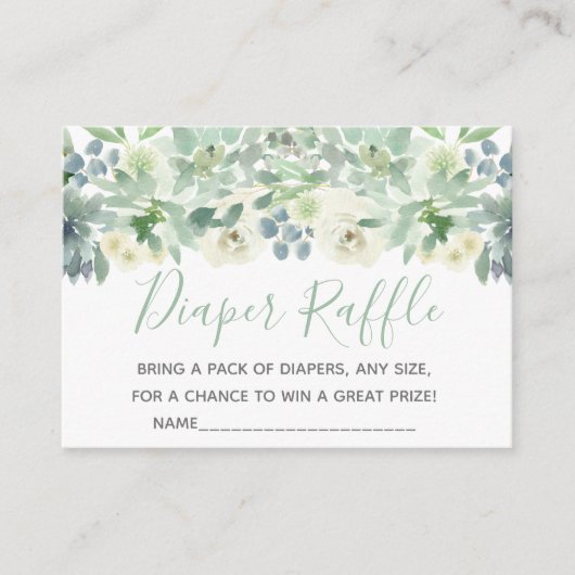 Carte D'accompagnement Brochure de Baby shower blanc Succulent Floral (Devant)