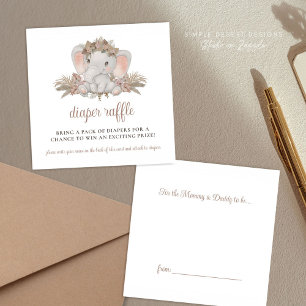 Carte D'accompagnement Brochure de Baby shower éléphant Boho