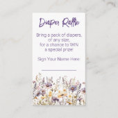 Carte D'accompagnement Brochure de Baby shower Fleur sauvage violet (Devant)