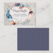 Carte D'accompagnement Brochure de chou Raffle Rustique Plumes de Bohême (Devant / Derrière)