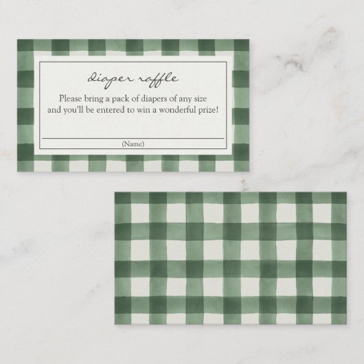 Carte D'accompagnement Brochure de couches de buffle vert (Devant / Derrière)