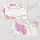 Carte D'accompagnement Brochure en marbre rose et or (Devant / Derrière)