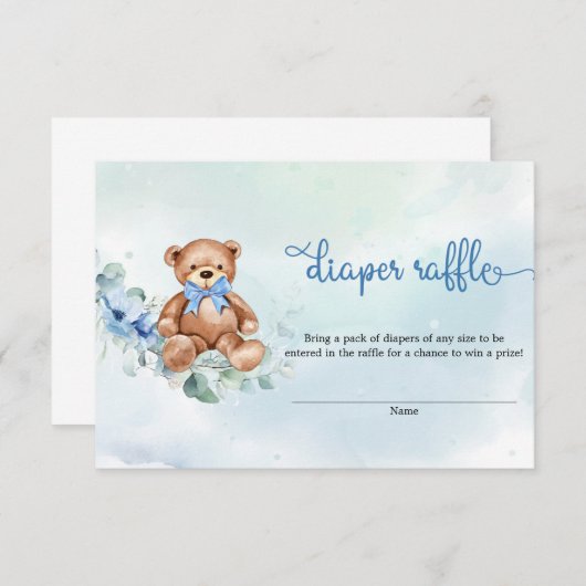 Carte D'accompagnement Brochure en peluche en bois bleu Dusty (Devant / Derrière)