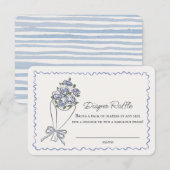 Carte D'accompagnement Brochure florale du marché aux fleurs bleu Inserti (Devant / Derrière)