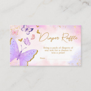 Carte D'accompagnement Brochure Papillon rose-pourpre