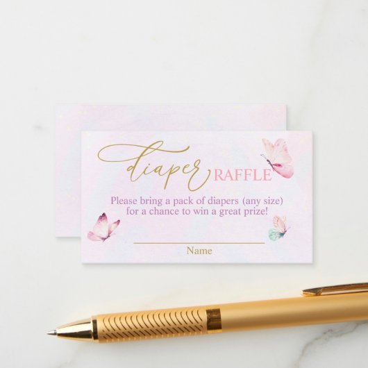 Carte D'accompagnement Brochure Papillon violet rose (Devant/Arrière en situation)