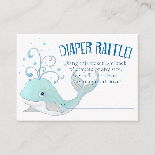 Carte D'accompagnement Brochure Raffle Baby shower Petit Garçon Bleu (Devant)
