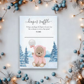 Carte D'accompagnement Brochure Raffle bébé Teddy Ours hiver Noël
