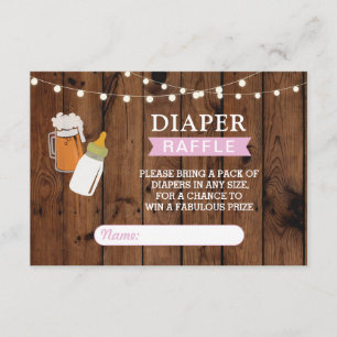 Carte D'accompagnement Brochure Raffle Bière Baby shower fille brasser ro