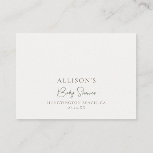 Carte D'accompagnement Brochure Raffle Boho Pampas Arc vert Neutral (Dos)