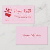 Carte D'accompagnement Brochure Raffle Bow cerise rose et main rouge dess (Devant / Derrière)