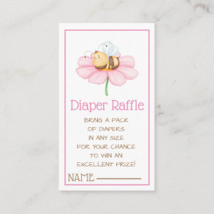Carte D'accompagnement Brochure Raffle Bumble Bee et Flower