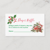 Carte D'accompagnement Brochure Raffle hiver Noël Rouge Poinsettia (Devant)