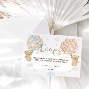 Carte D'accompagnement Brochure Raffle rose Bleu Sexe Révélateur Ours