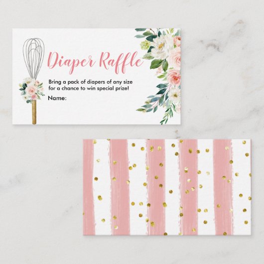 Carte D'accompagnement Brochure Raffle Rose Floral Bientôt être jetée (Devant / Derrière)