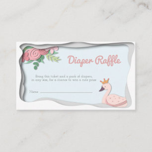 Carte D'accompagnement Brochure rose Princess Swan Floral Girl Raffle
