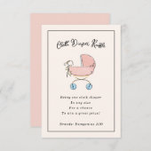 Carte D'accompagnement Brochure simple et douce rose et bleu Pram (Devant / Derrière)