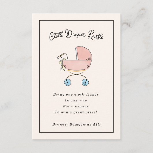 Carte D'accompagnement Brochure simple et douce rose et bleu Pram (Devant)