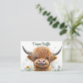 Carte D'accompagnement Brochure verte Chevalier de vache Highland Raffin (Debout devant)
