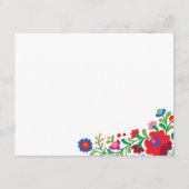 Carte D'accompagnement Broderie mexicaine colorée (Dos)