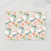 Carte D'accompagnement Brosse à Baby shower floral rose rose pâle (Dos)