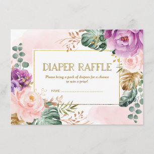 Carte D'accompagnement Brosse Rustique Purple Tropical Flore Raffin