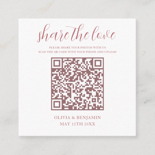 Carte D'accompagnement Brouiller | White Share The Love QR Code (Devant)