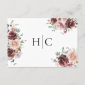 Carte D'accompagnement Brousse classique Bourgogne Rose & Peony (Dos)