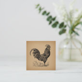 Carte D'accompagnement Brown Antique Rooster Illustration Chicken Art (Debout devant)