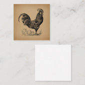 Carte D'accompagnement Brown Antique Rooster Illustration Chicken Art (Devant / Derrière)