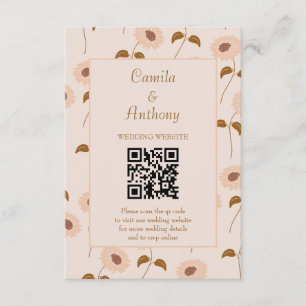 Carte D'accompagnement Brown Beige Retro Y2K Hippie Motif de tournesol