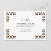 Carte D'accompagnement Brown Black Ukrainian Embroidery Wedding Details (Devant)